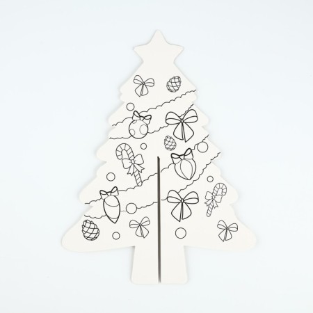 Christmas tree painting desktop for the New Year "Cute Bunny", New Year's set for creativity-2