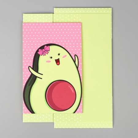 Gift folding box, packaging, "avocado", 15 x 15 x 8 cm-5