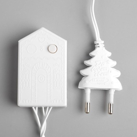 Garland “thread” 5 m, IP20, white thread, 50 LED, white glow, 8 modes, 220 V-3