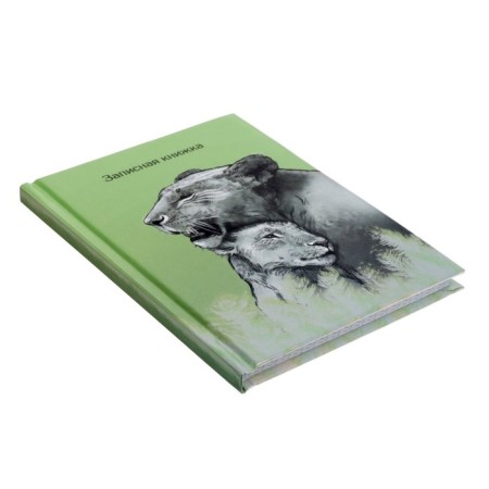 Notebook of 105 x 140 mm, 64 sheets "Lions", solid cover, glossy lamination-1