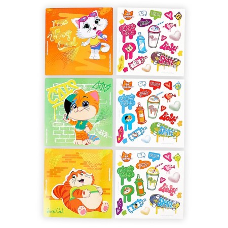 Set for creativity 3 in 1, "Masters Graffiti" 3 cards., 3 sheets of stickers-1