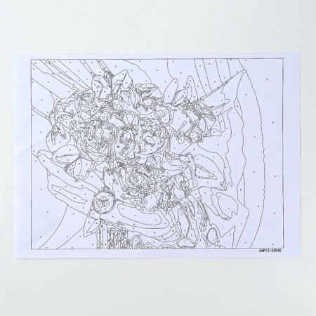 Picture on numbers on the frame, with a garland "Flowers", 30x40 cm-6