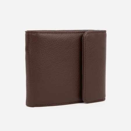 Male purse on a magnet, department for bills, for maps, for coins, brown color