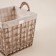 Basket for storage of manual weaving, with handles, square, jute, 33x33x36 cm