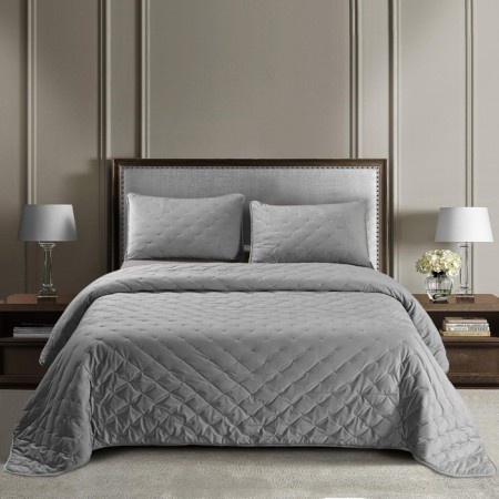Iolanta bedspread, size 160x220 cm, gray color