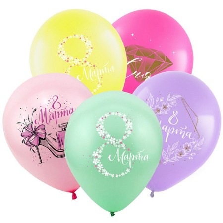 Latex ball 12 “Tenderness”, assorted, pastel, 2 tbsp., 2 centers, set of 50 pcs. Mix