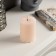 LED candle twisted pink, 7.5 × 12.5 × 7.5 cm, plastic, wax, batteries AAAX2 (not complete), glow warm white