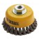 Denzel Ushm brush, 100 mm, M14, cup, twisted stainless steel. wire 0.5 mm