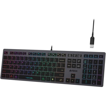 Keyboard A4Tech FSTYLER FX60H Gray USB Slim Led (FX60H Grey/Neon)-9