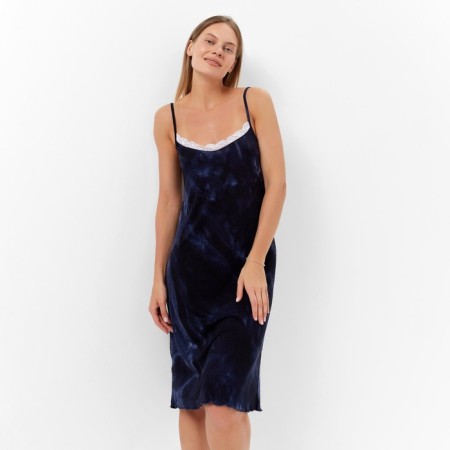 Night shirt female, dark blue color, size 46-4