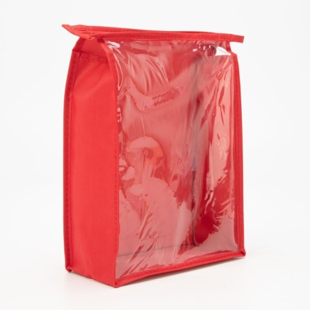 Cosmetic bag with lightning, red color-1