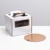 Box for cake 2 windows, with handles, white, + substrate 2.5 gold-white, 28 x 28 x 20 cm