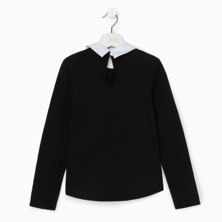 School blouse for a girl, black/white color, height 122 cm-7