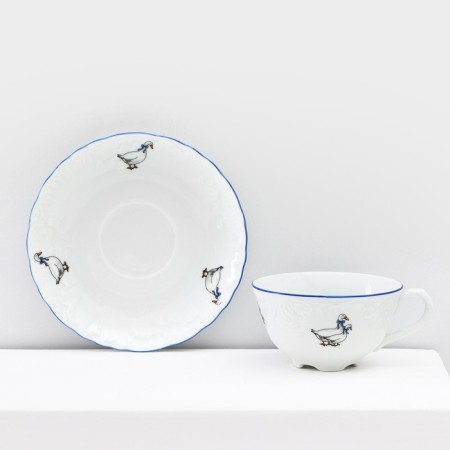 Tea service for 6 Person "Rococo. Geese ", 12 items: a cup 220 ml, a saucer d = 15.5 cm-3