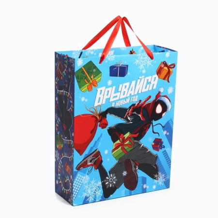 New Year. Gift package, 31x40x11.5 cm, packaging, spider-man-1