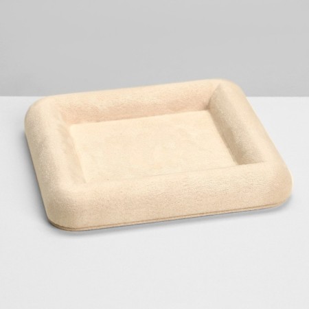Staste for jewelry universal without plush inserts, phlock, 12 × 12 × 1.8 cm, beige color-2