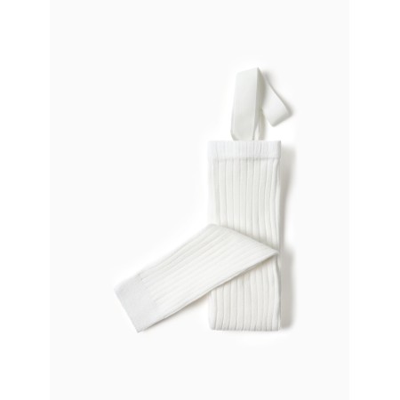 Children's leggings with Minaku straps, height 62-68 cm, white