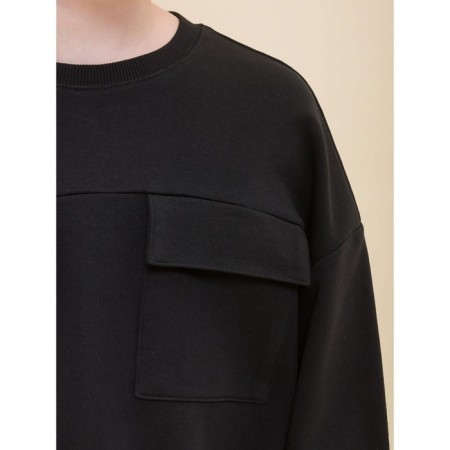 Sweatshirt for boys, height 152 cm, black color-3