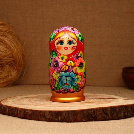 Nesting doll "flowers", 5 puppet, suite, mix-6