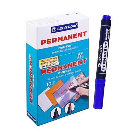 Permanent marker 2.5 mm centropen 8510, blue color (persistent to drying)