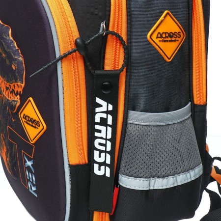 School backpack 37 x 28 x 13cm, ergonomic back, Across 557, + bag, black/orange-9
