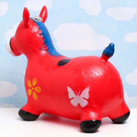 Toy - Children's "Musical Horse" Rubber inflatable, 50x30cm, red-1