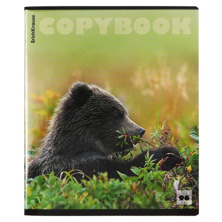 A notebook of 96 sheets in a cage, Erichkrause "Bears", glossy lamination, whiteness 100%, mix-4