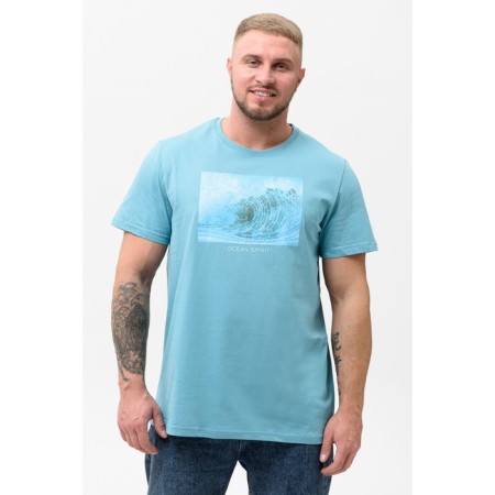 Male T -shirt, size 48, turquoise color