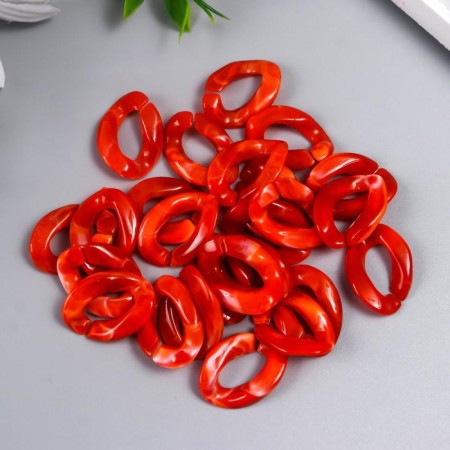 Decor for creativity plastic "Ring for the chain" Caramel set 25 pcs 2.3x1.65 cm-2