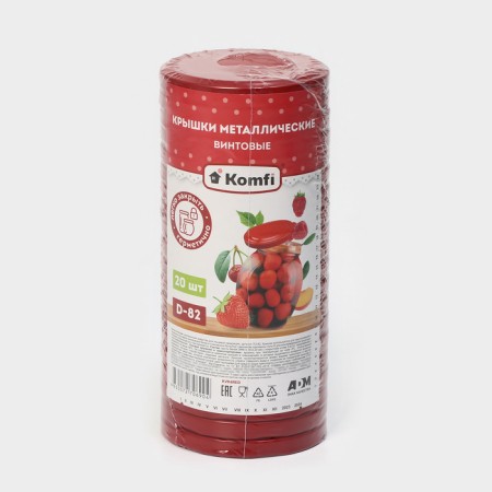 KOMFI canning cover, TO-82 mm, red color, packaging 20 pcs-2