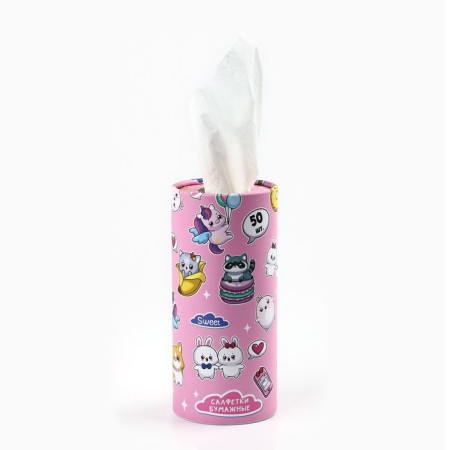 Paper Napkins "cuties" in a tube. 50pcs-2