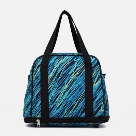 Lightning bag, external pocket, with an increase, blue/turquoise color-1