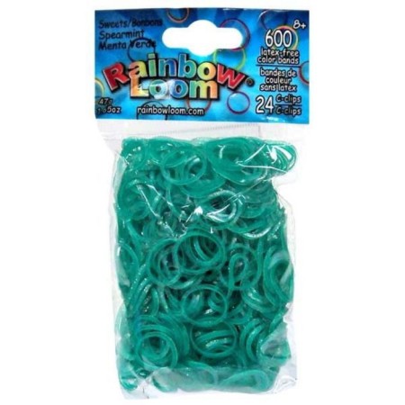 Rainbow loom bracelet rubber bands, Cloudberry collection, mint
