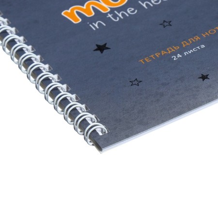 Note for notes A5, 24 sheets on the crest of Musical Cats, the cover coated cardboard, selective UV-lak, mix-1