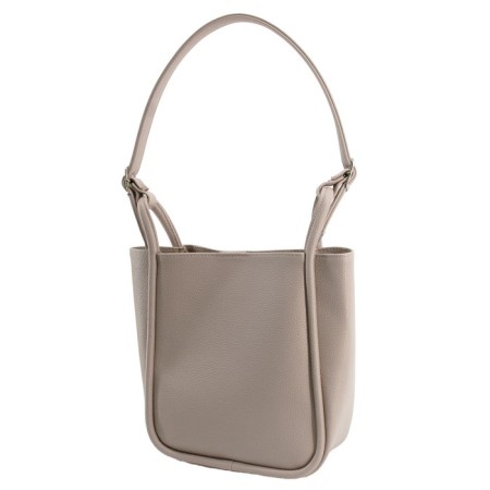 Bag women, genuine leather, beige, 20x9x51 cm