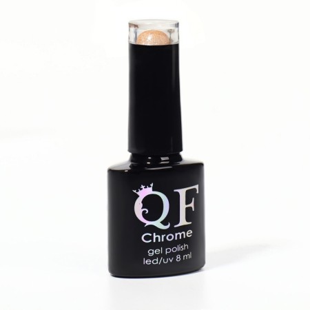 Gel nail polish, Chrome, shimmer, 3 phase, 8ml, led/uv, champagne color (018)-9
