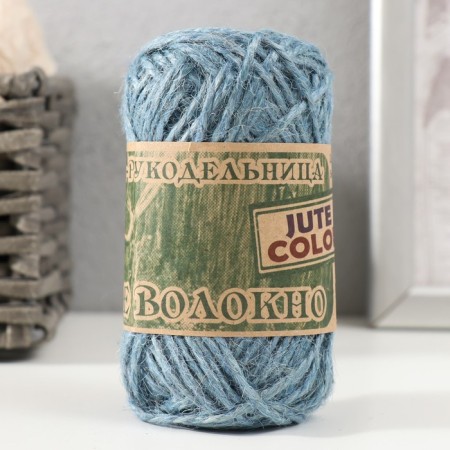 Yarn "Golden Jute fiber" 100% jute 50m/50g set 2pcs (blue)-1