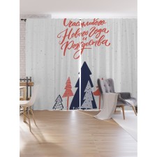Фотошторы «Снег в лесу», оксфорд, размер 170х265 см, 2 шт