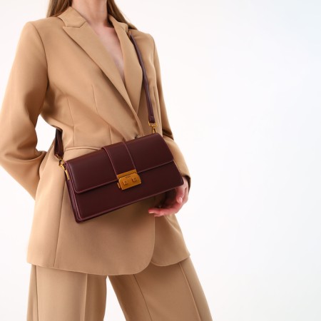 Female bag Textura, average size, brown color