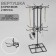 Turntable, 2 tiers of 8 hooks, 20 × 20 × 40, black color