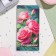 Money envelope "Congratulations!" Pink roses, green vonut, 17x8 cm