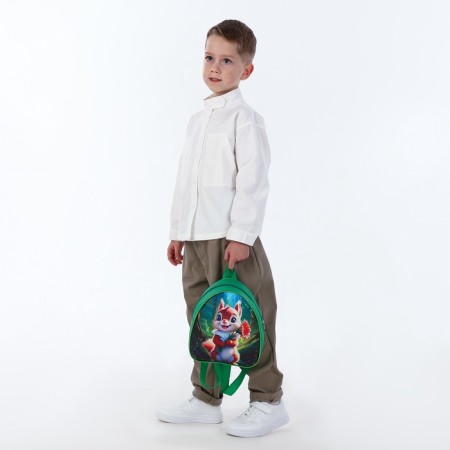 Children's backpack on the zipper "chosen", the color is green-6