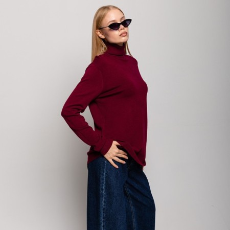 Turtleneck Feminine Burgundy color, ONE SIZE (46-50)-3