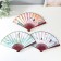 Fan wood, textile h = 26.8 cm "Cranes in the sky" mix