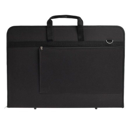 Folder for drawings and drawings A2, 640 x 450 x 30 mm, with handles, textile, estado, with pocket, black-3