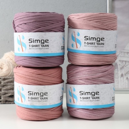 Knitted yarn secondary 90% cotton, 10% p/e, 100m/450 ± 50 g (dusty rose) mix