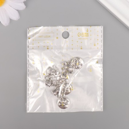 Bale with a suspension metal for the creativity "Lotus" silver 2.7x1.4 cm-3