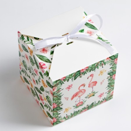 Folding Flamingo box, 10 x 10 x 10 cm-1