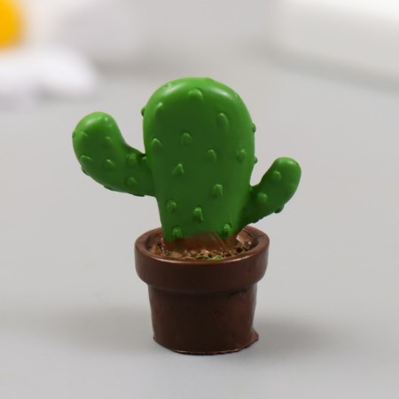Figure for Florarium Polystone "Cactus in a pot" 3x3.5 cm-3