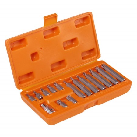Set of inserts AIRLINE AT-B-21, TORX, 3/8 ", 30/75 mm, with a bite holder 1/2", 15 objects 39688-1
